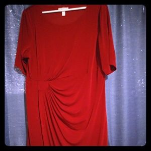 DRESSBARN Burgundy Dress Size 18